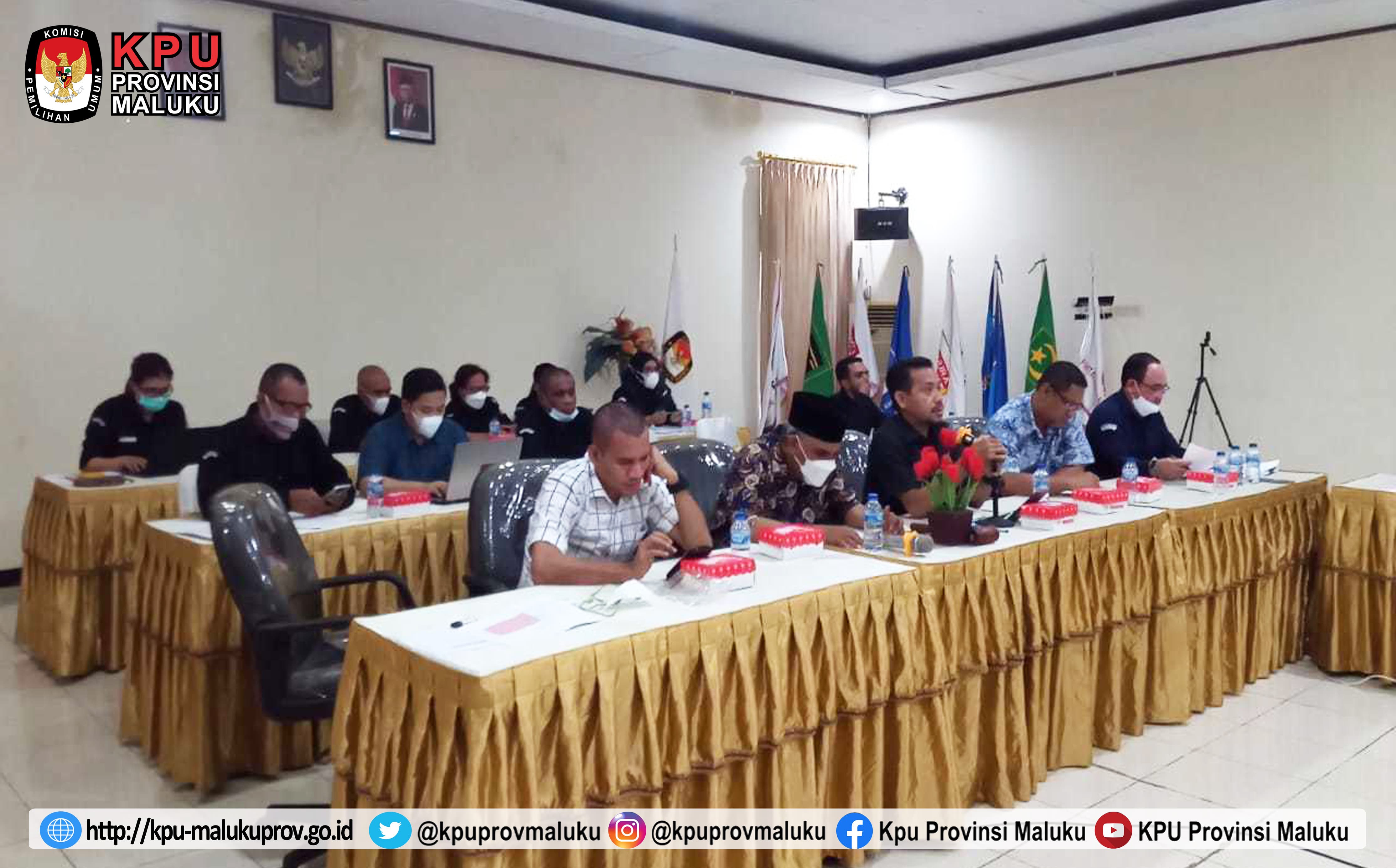 Rakor Pelaksanaan Program & Anggaran Tahun 2021 KPU Provinsi dgn 11 Kab/Kota Se-Maluku via daring