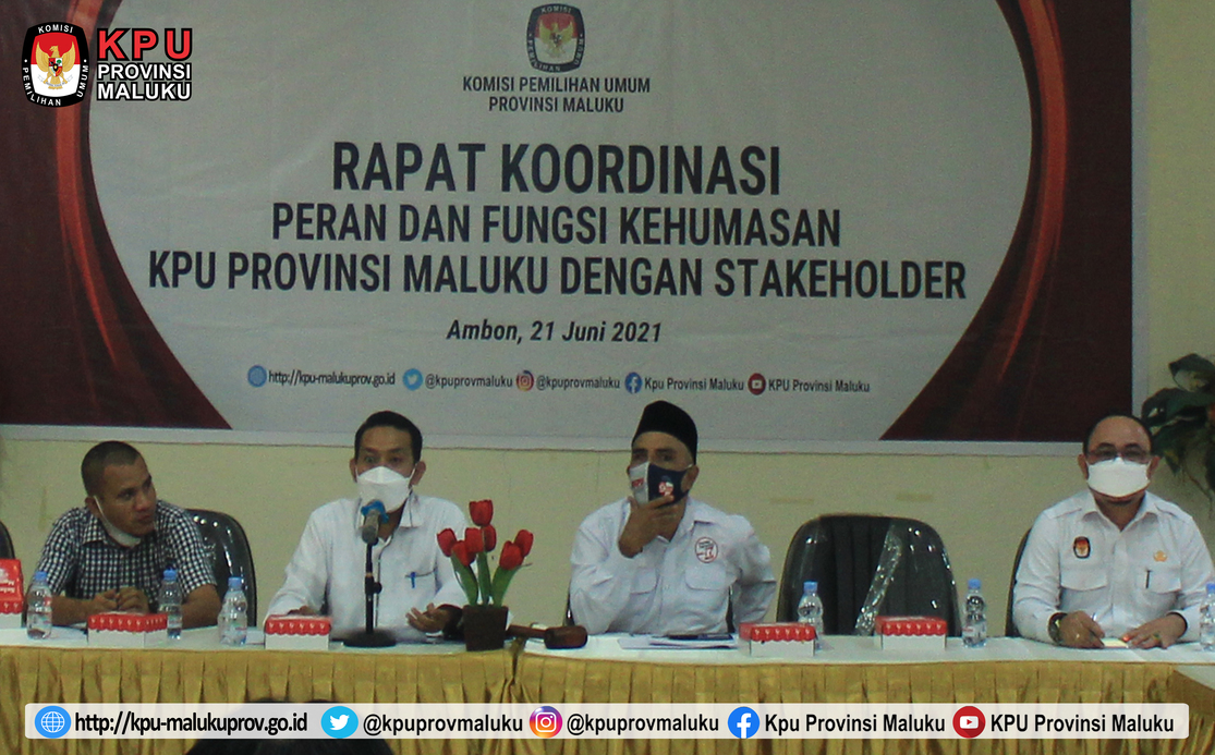 Rapat Koordinasi Peran dan Fungsi Kehumasan KPU Provinsi Maluku dengan Stakeholder